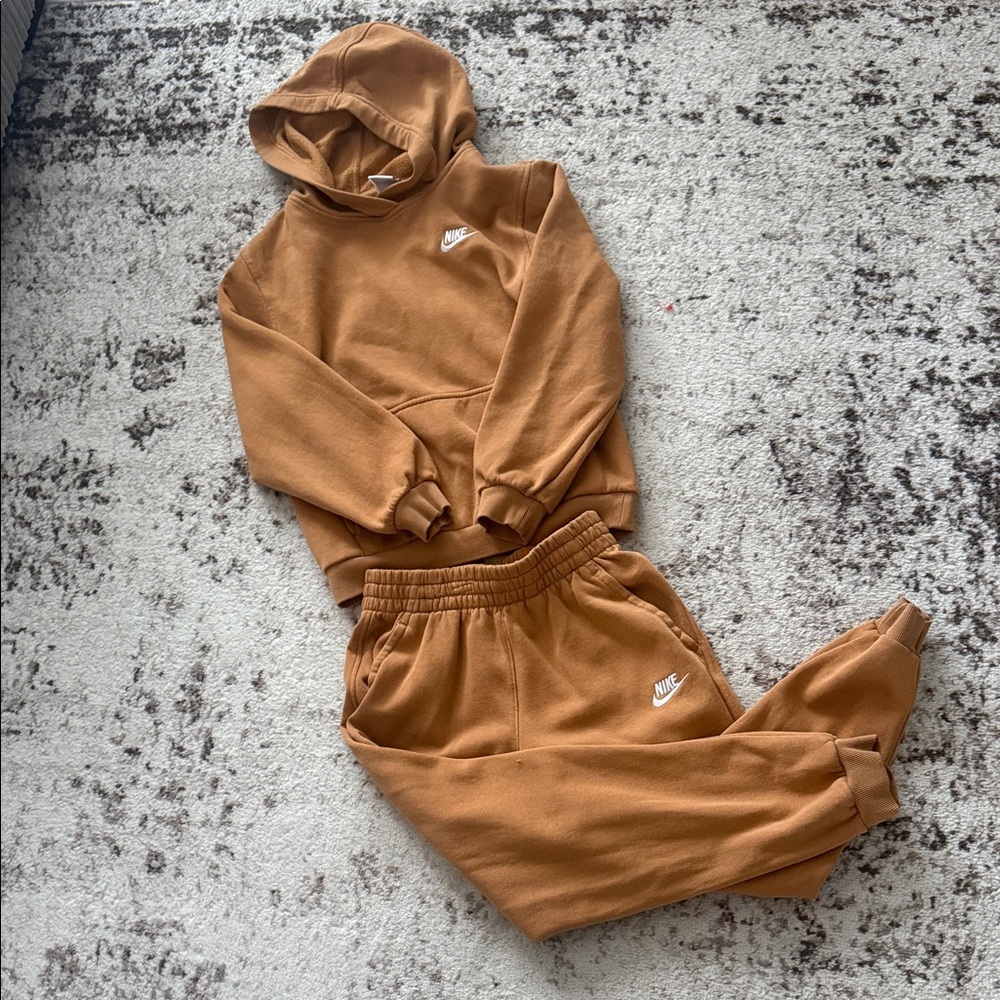 Nike Copper-Tone Hoodie and Joggers Set